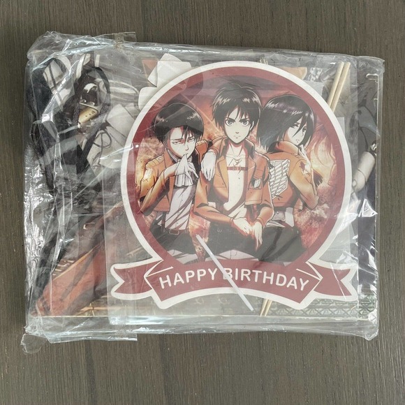 Attack on Titan Banner Cake Cupcake Toppers Birthday Decorations Supplies Anime - Picture 2 of 4